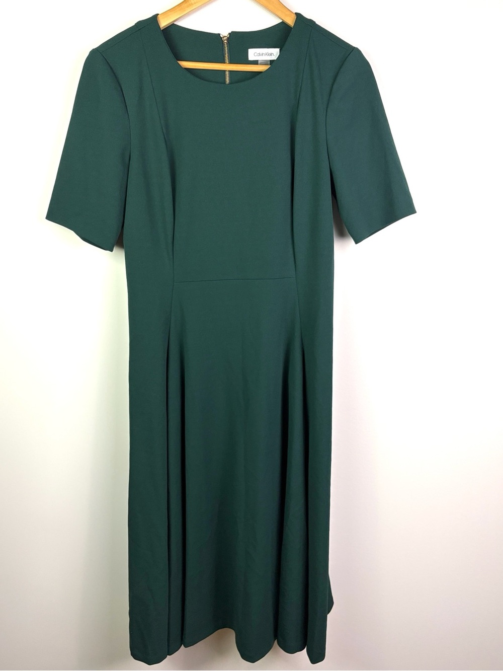 Calvin Klein Dark Teal Short Sleeve Midi Dress size 10